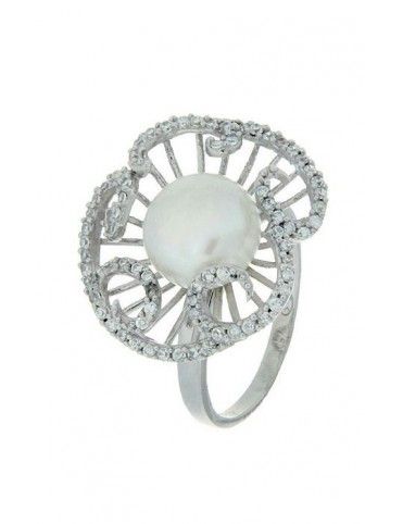 ANILLO SORTIJA PLATA CIRCONITAS PERLA RS4064PE