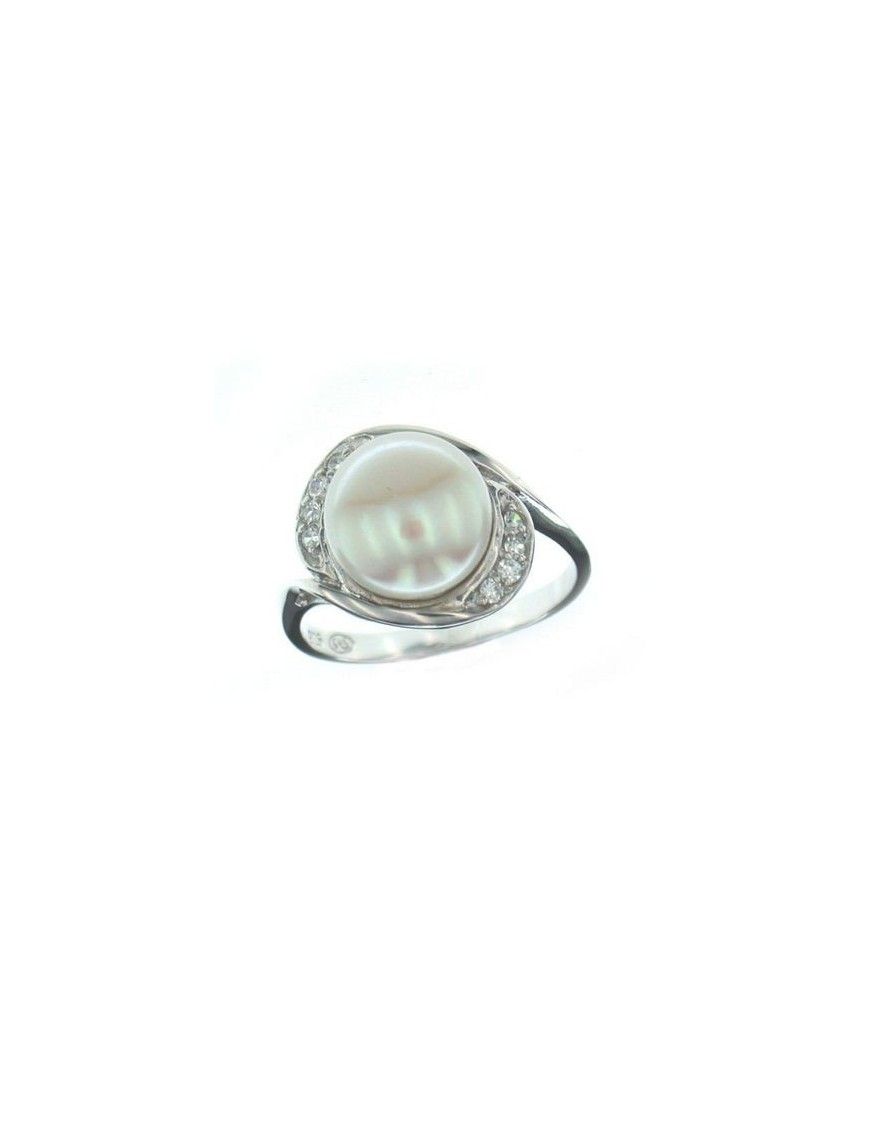 ANILLO SORTIJA PLATA CIRCONITAS PERLA RA421
