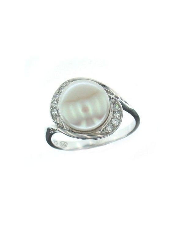 ANILLO SORTIJA PLATA CIRCONITAS PERLA RA421