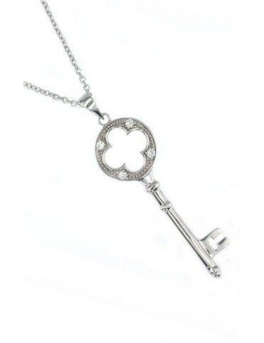 COLLAR PLATA CIRCONITAS LLAVE PS4443