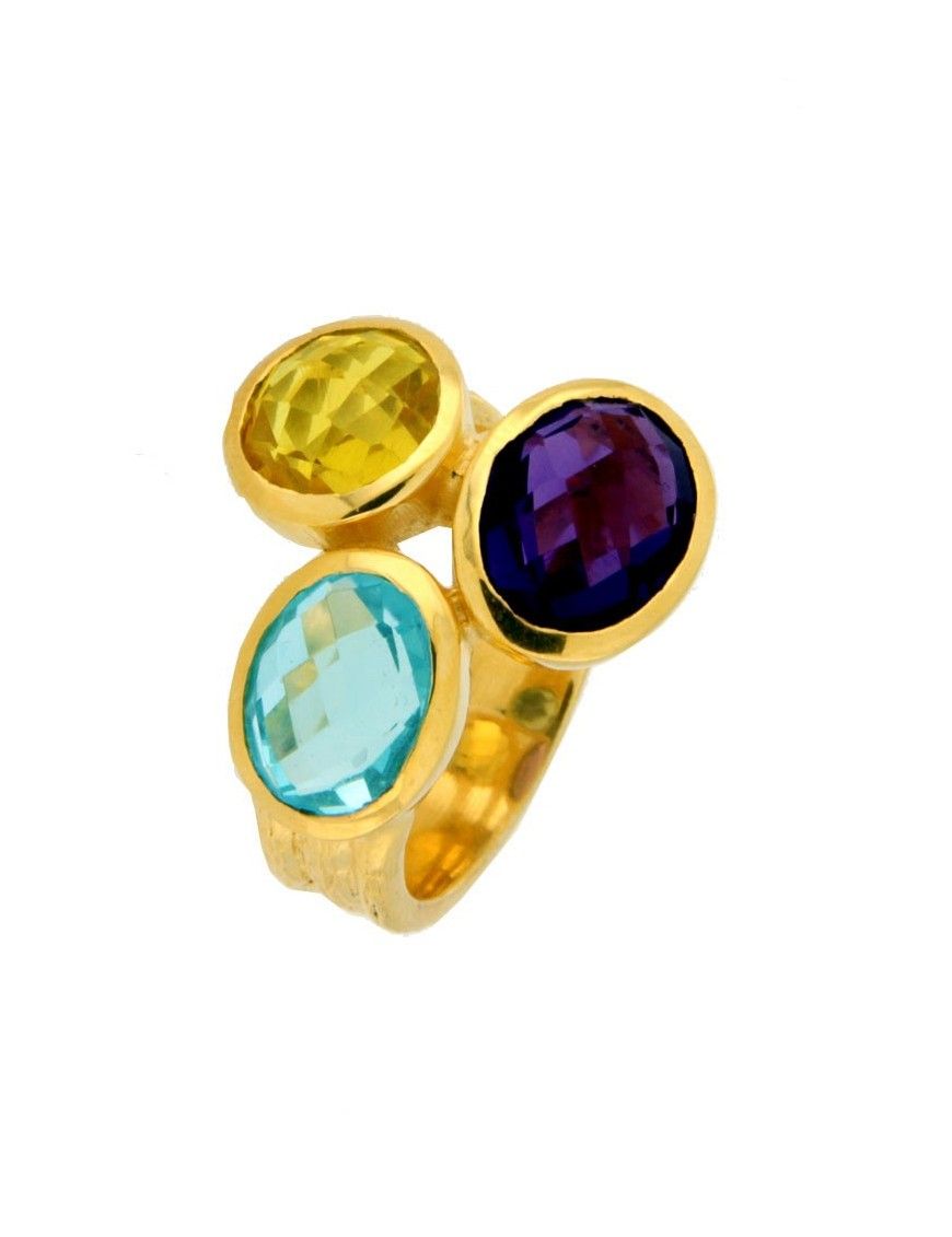 ANILLO METAL CHAPADO MUJER NER-1855&G-AM-AG