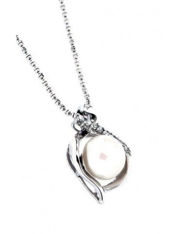 COLLAR PLATA CIRCONITAS PERLA PS4431PE