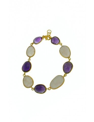 PULSERA METAL CHAPADO MUJER NEB-1068&G-AM-CZO