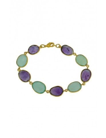 PULSERA METAL CHAPADO MUJER NEB-1068&G-AM-AG