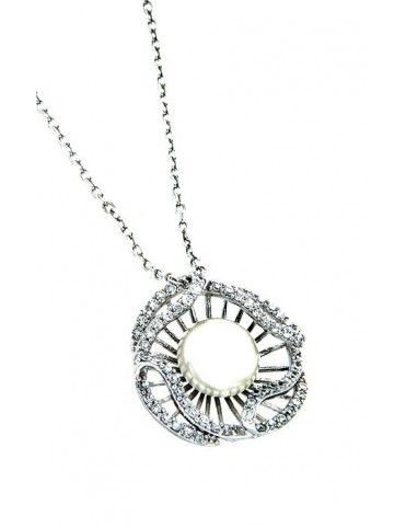COLLAR PLATA CIRCONITAS PERLA PS4106PE