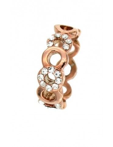 ANILLO ACERO CHAPADO CIRCONITAS MUJER ZWR017-R
