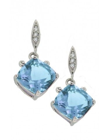 PENDIENTES PLATA TOPACIO MUJER