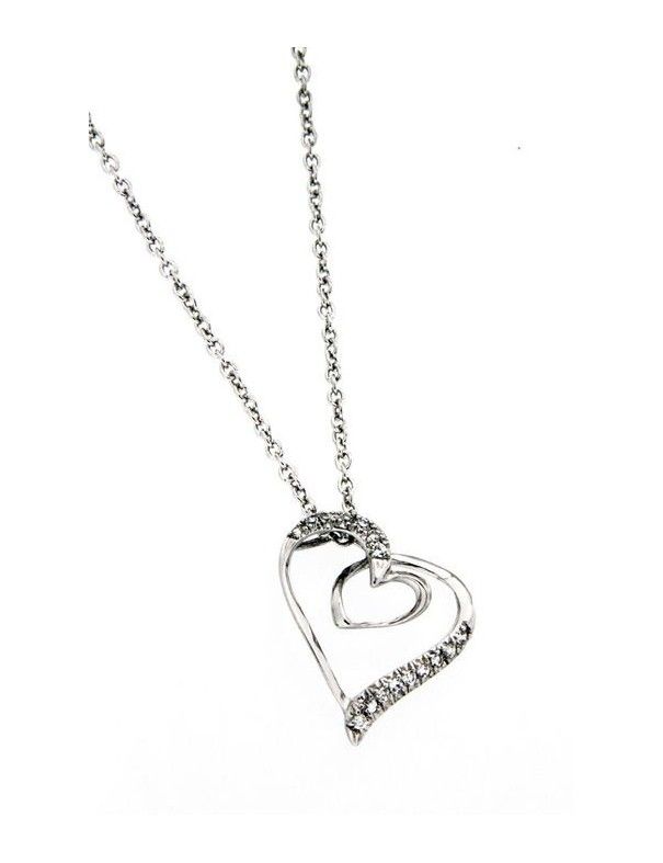 COLLAR PLATA CIRCONITAS CORAZON PS3638