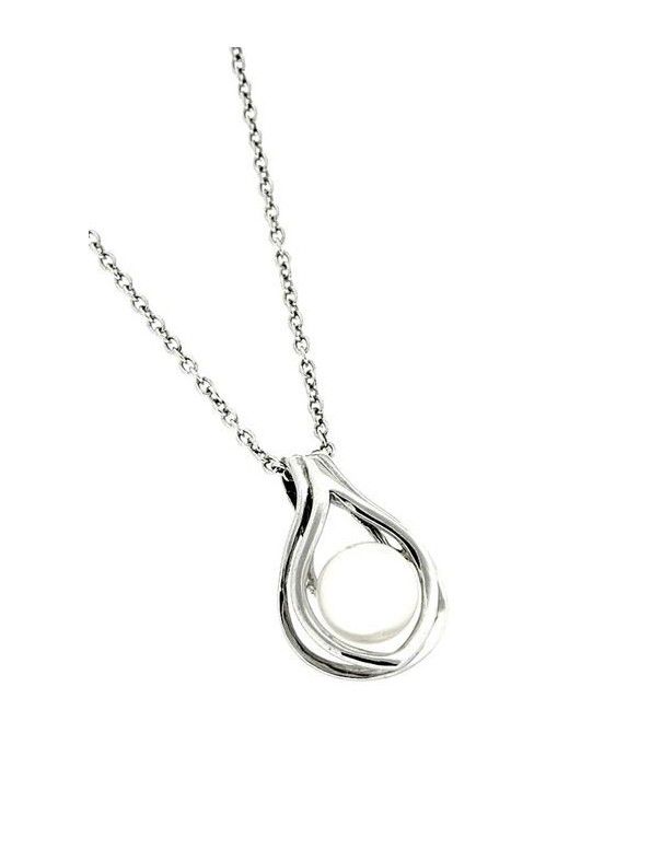 COLLAR PLATA PERLA PS3388PE
