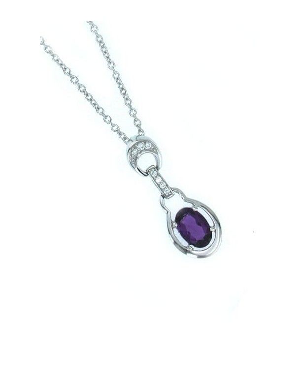 COLLAR PLATA CIRCONITAS AMATISTA PS3302AME
