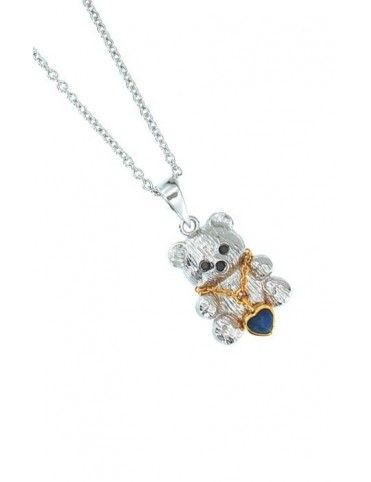 COLLAR PLATA OSITO LAPISLAZULI PS2834