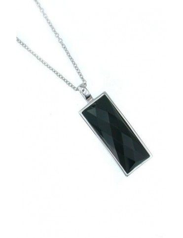 COLLAR PLATA AGATA NEGRA PS2081
