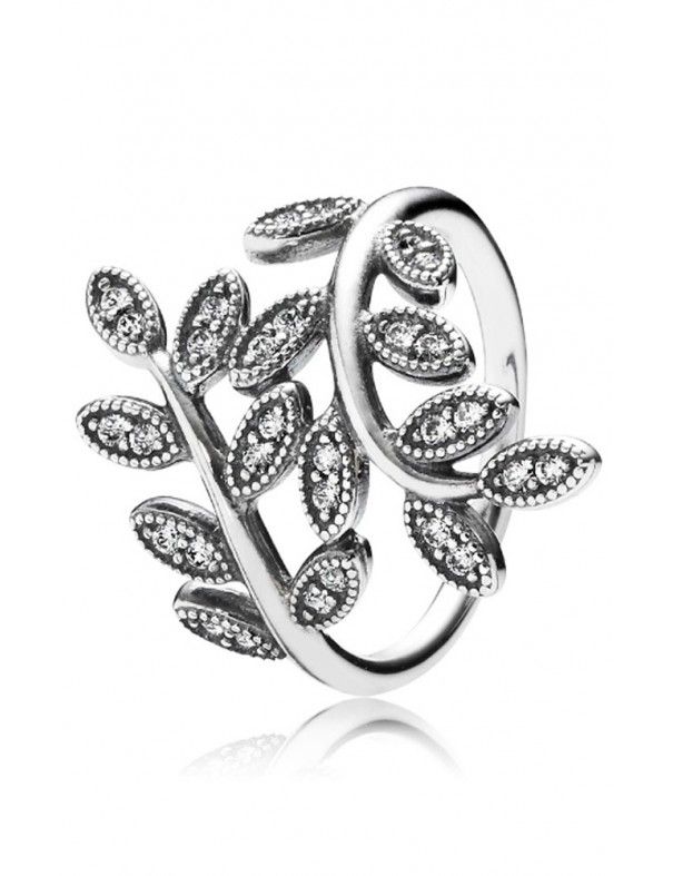 ANILLO PANDORA PLATA CIRCONITA HOJAS BRILLANTES 190921CZ-54