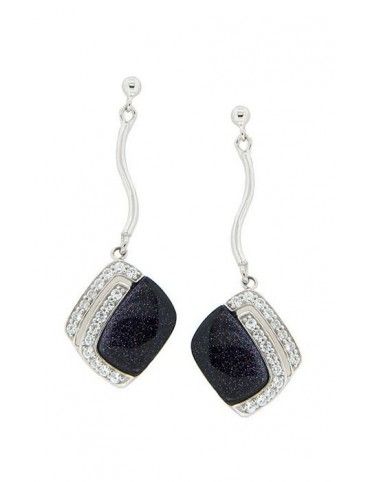 PENDIENTE PLATA CIRCONITAS PIEDRA ES3047BLS