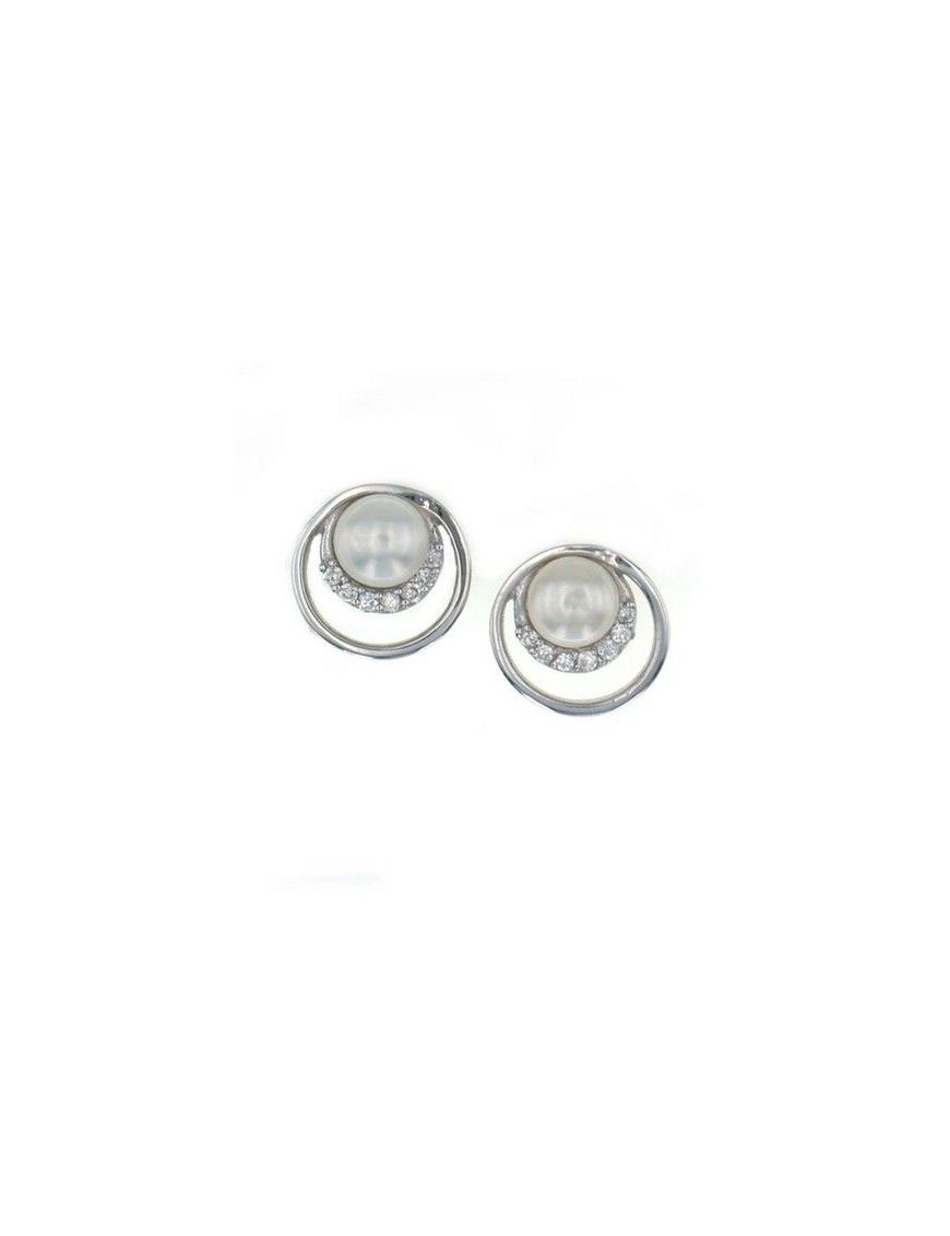 PENDIENTE PLATA CIRCONITAS PERLA ES3054PE