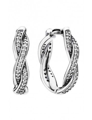 Pendientes Pandora plata y circonitas Twist 290576CZ