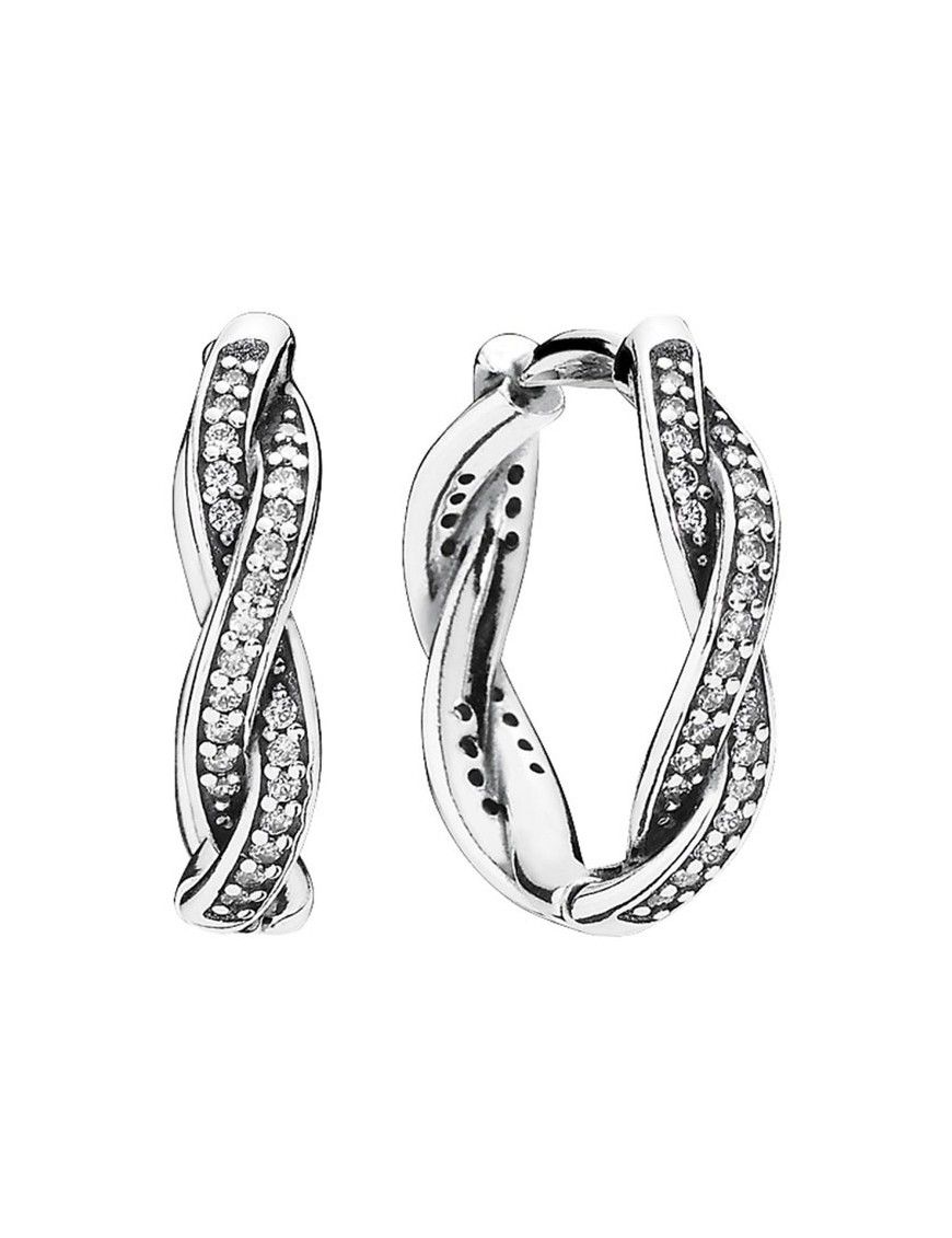 Pendientes Pandora plata y circonitas Twist 290576CZ
