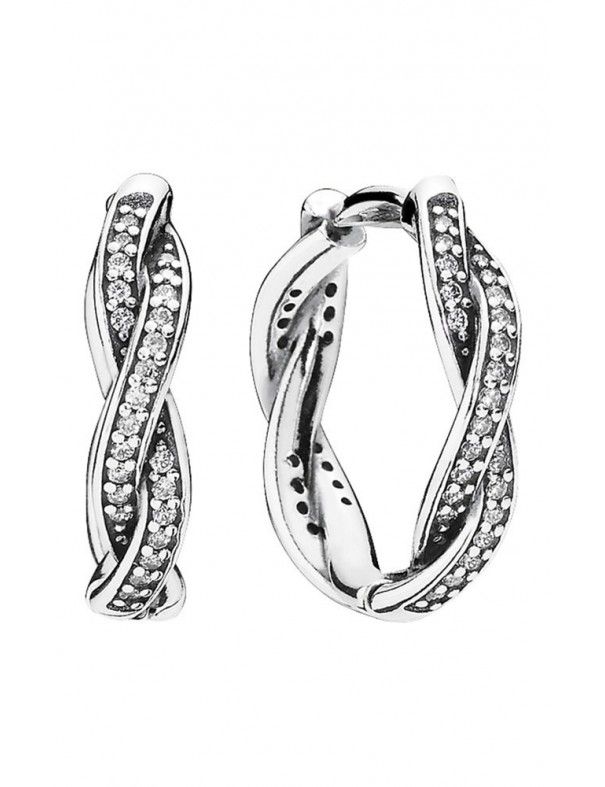 Pendientes Pandora plata y circonitas Twist 290576CZ