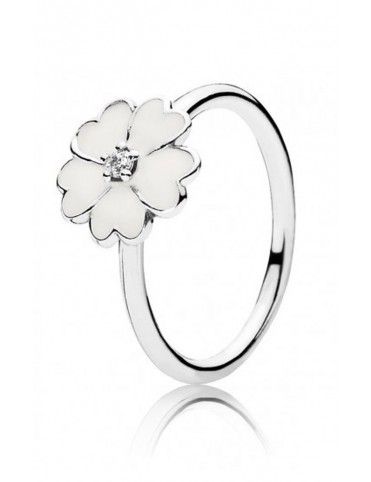 Anillo Pandora Plata y esmalte Prímula Blanca 190931EN12-52