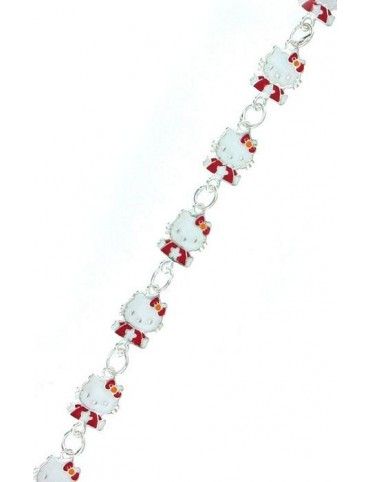 PULSERA PLATA ESMALTE ROJO 9-09136