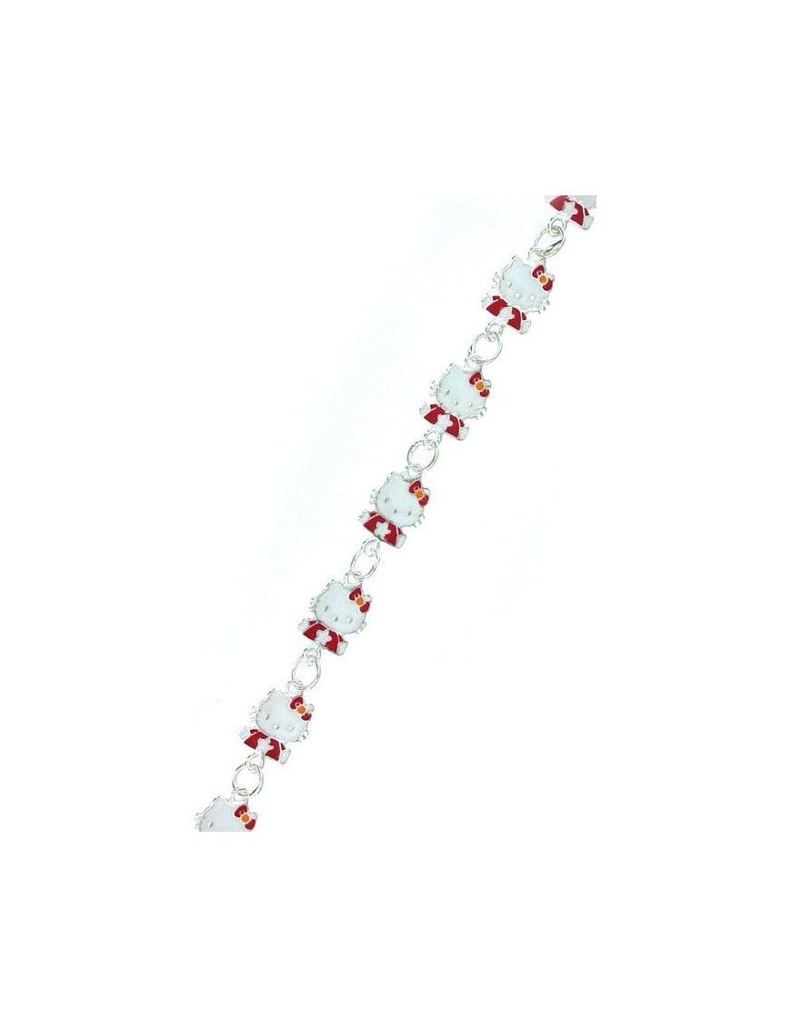PULSERA PLATA ESMALTE ROJO 9-09136