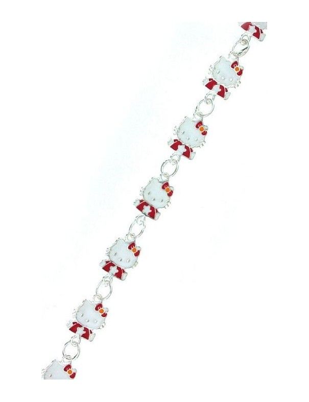 PULSERA PLATA ESMALTE ROJO 9-09136