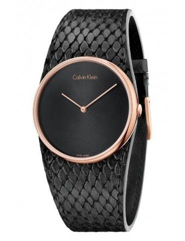 Reloj Calvin Klein mujer K5V236C1 Spellbound Rose Gold Black Lea