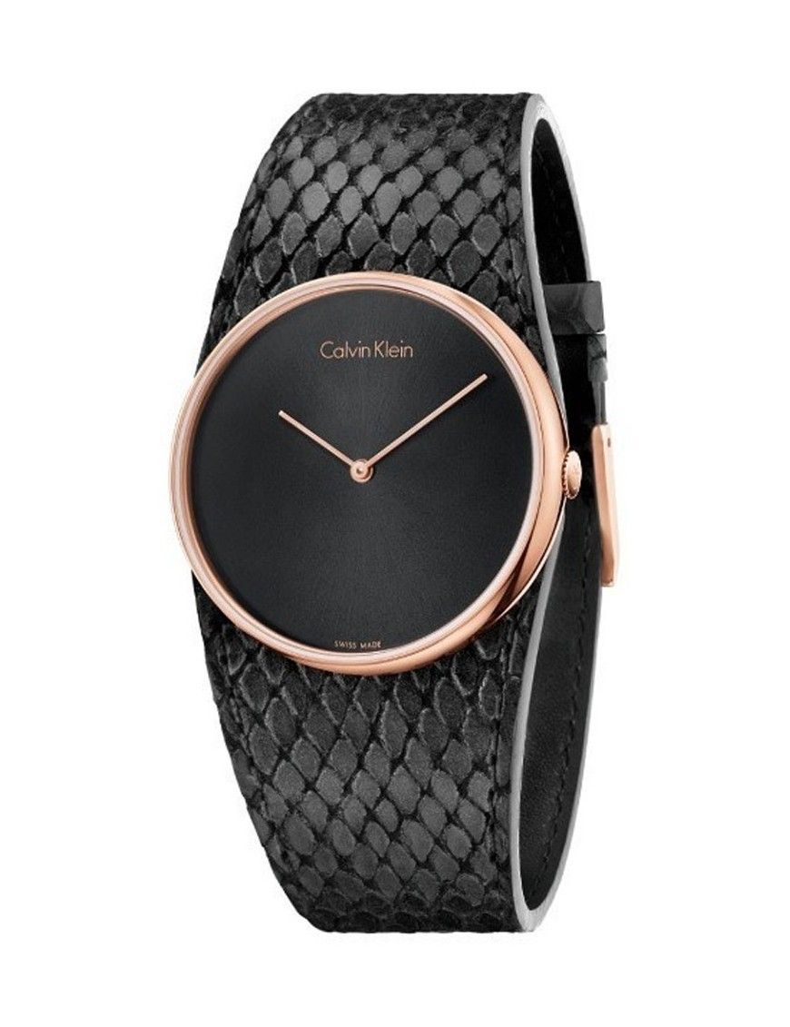Reloj Calvin Klein mujer K5V236C1 Spellbound Rose Gold Black Lea