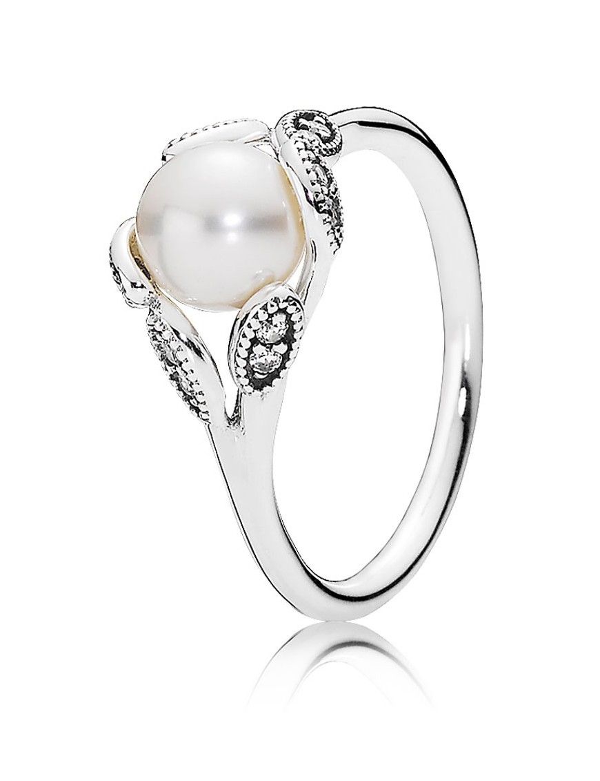 Anillo Pandora Plata Circonitas Hojas Luminosas 190967P-54