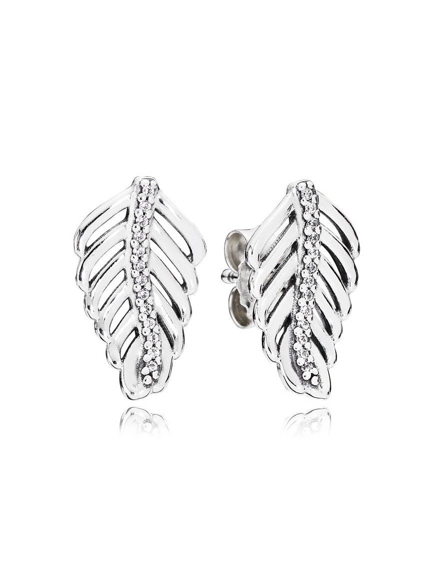 Pendientes Pandora Plata Circonitas Plumas Brillantes 290582CZ