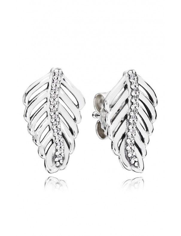 Pendientes Pandora Plata Circonitas Plumas Brillantes 290582CZ