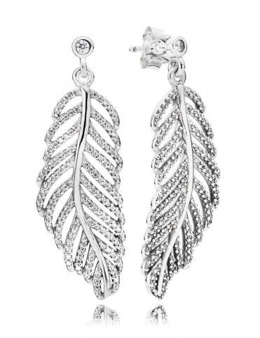 Pendientes Pandora Plata Circonitas Plumas Brillantes 290584CZ
