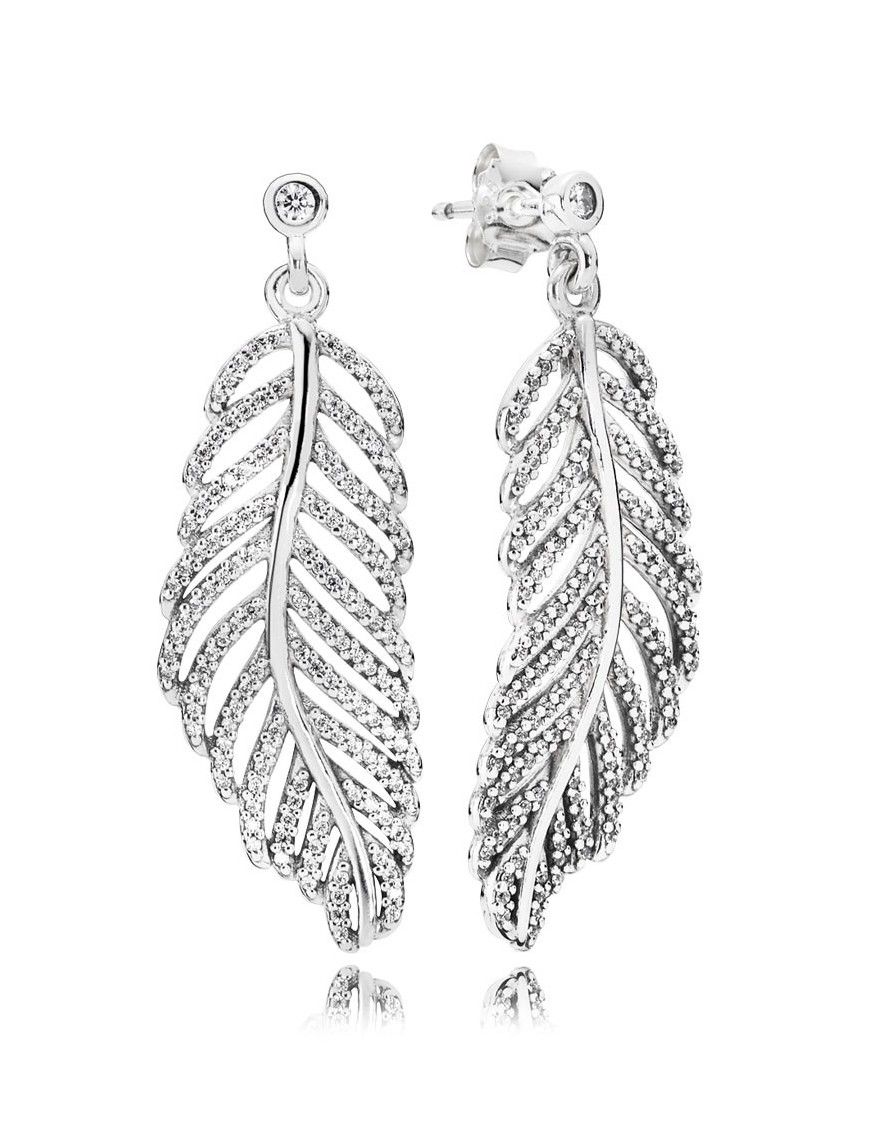 Pendientes Pandora Plata Circonitas Plumas Brillantes 290584CZ