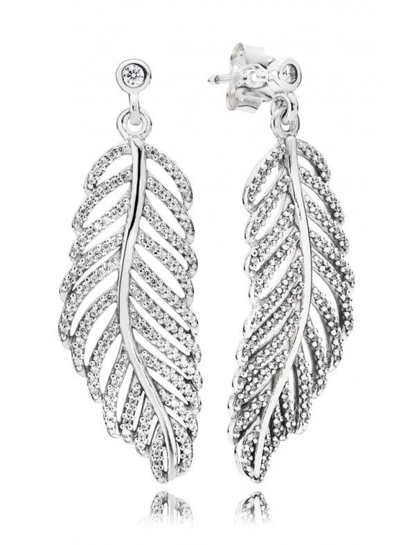 Pendientes Pandora Plata Circonitas Plumas Brillantes 290584CZ