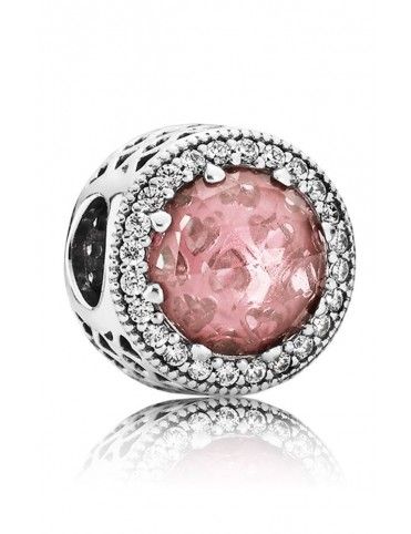 Charm Pandora Plata Cristal Corazón Radiante Rosa 791725NBP