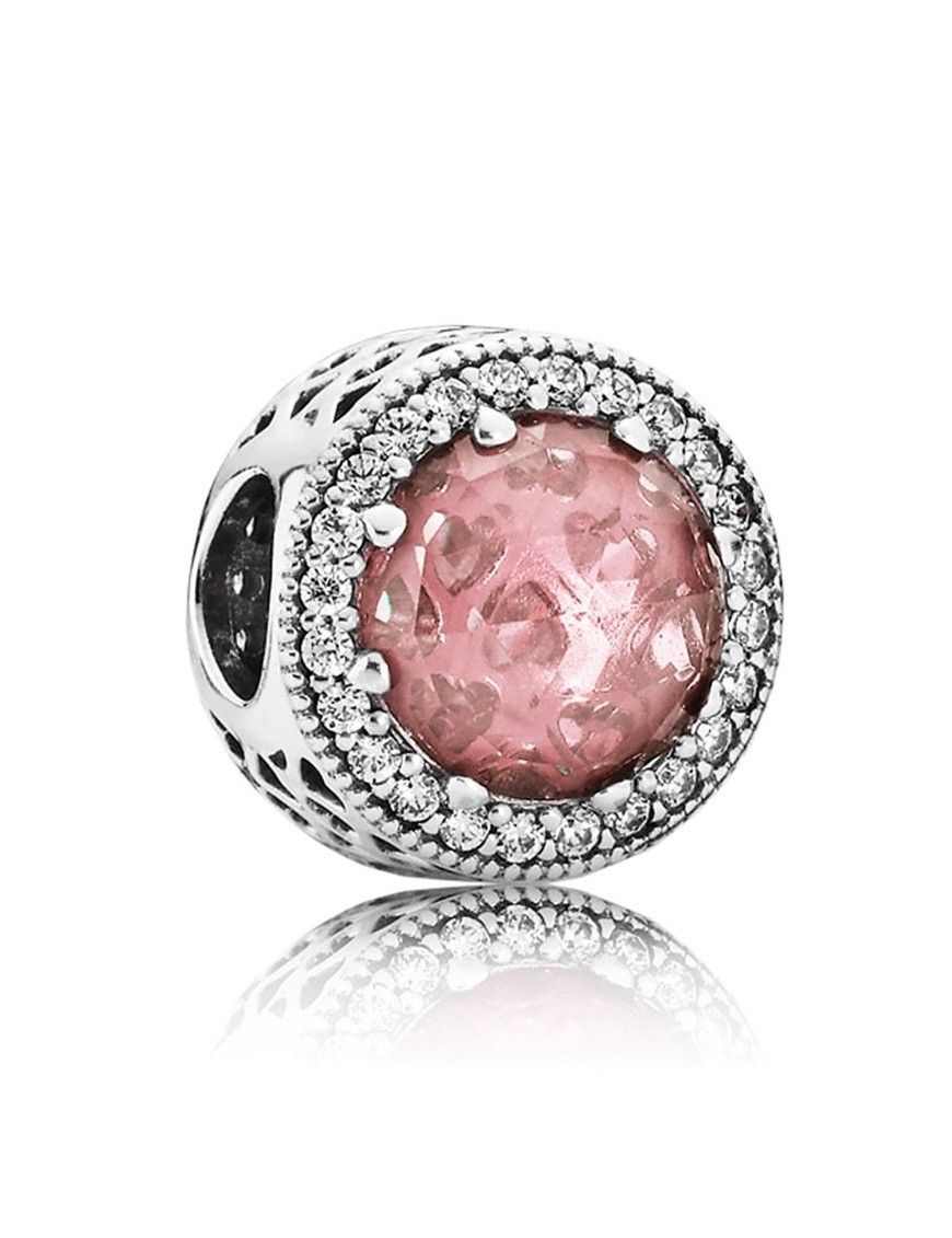 Charm Pandora Plata Cristal Corazón Radiante Rosa 791725NBP