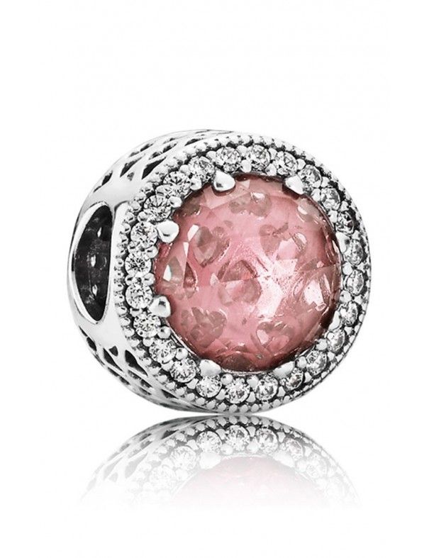 Charm Pandora Plata Cristal Corazón Radiante Rosa 791725NBP