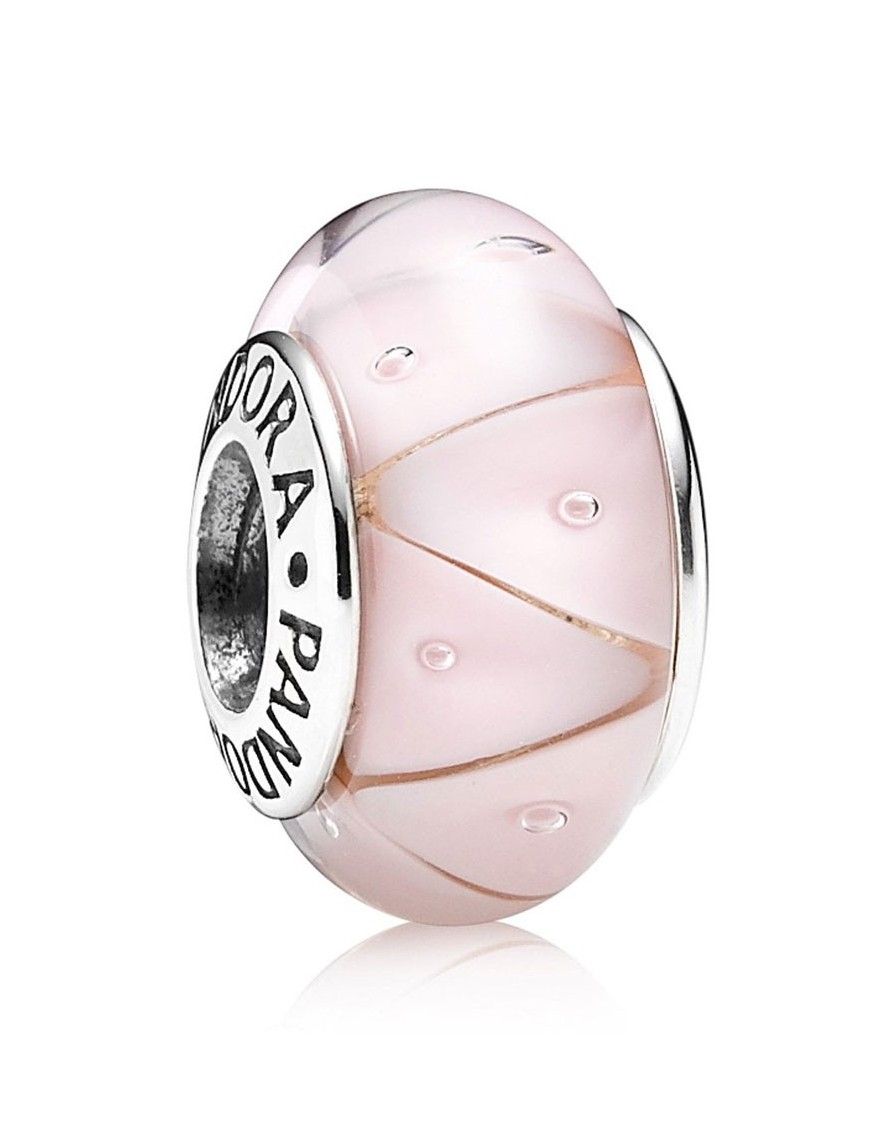 Charm Pandora plata y murano Zig-Zag Rosa 790922