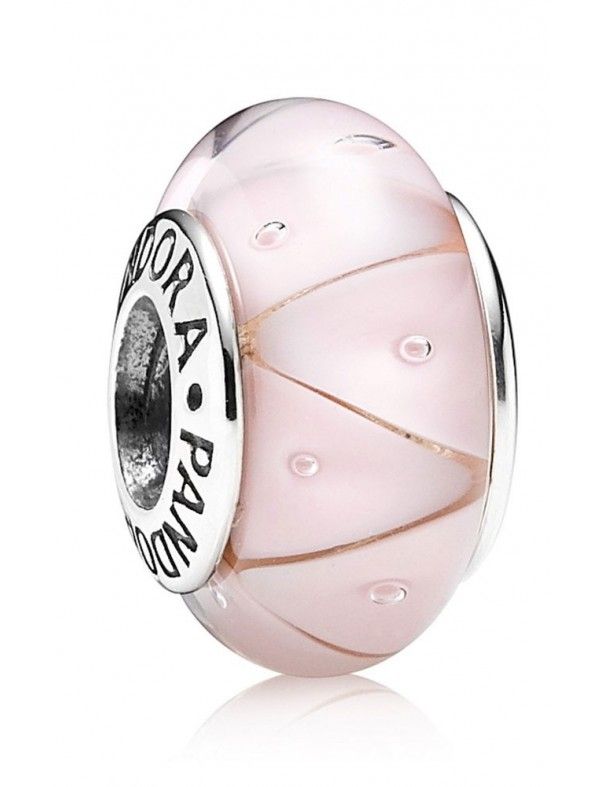 Charm Pandora plata y murano Zig-Zag Rosa 790922