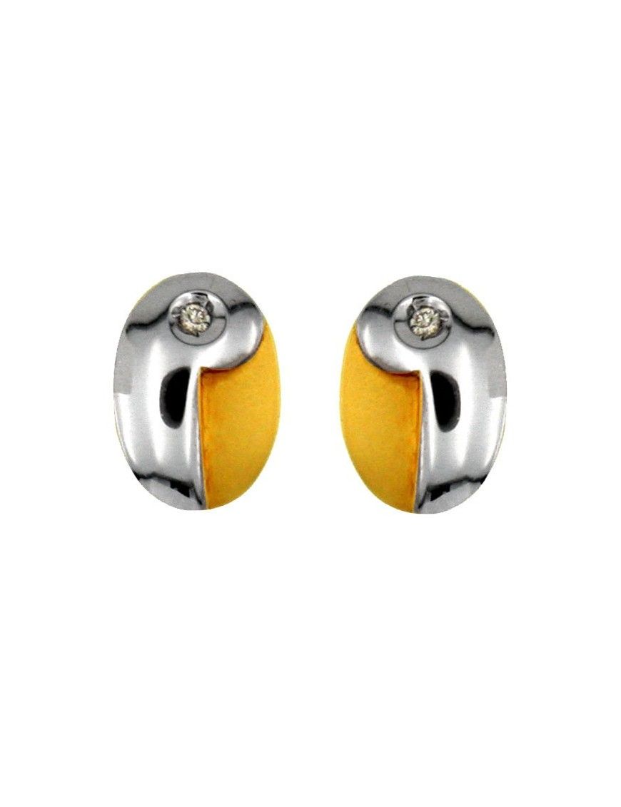 Pendientes Oro blanco y amarillo 18Kts mujer 3433