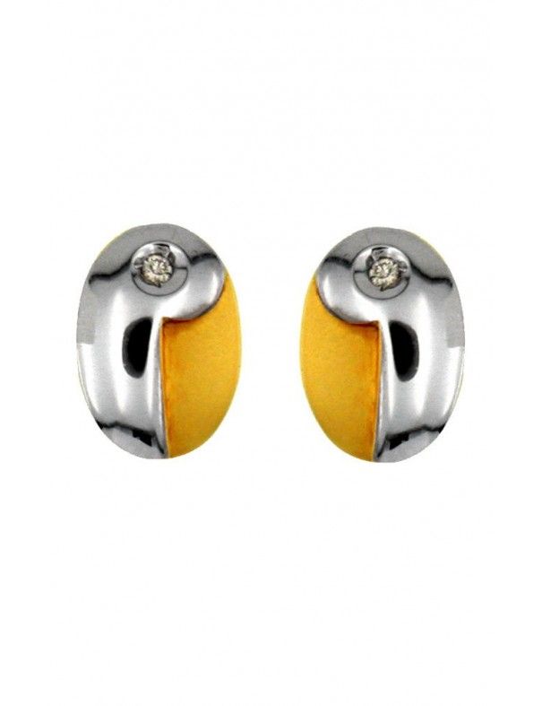 Pendientes Oro blanco y amarillo 18Kts mujer 3433