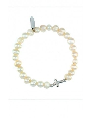 Pulsera Plata y perlas niña 043202-1-1
