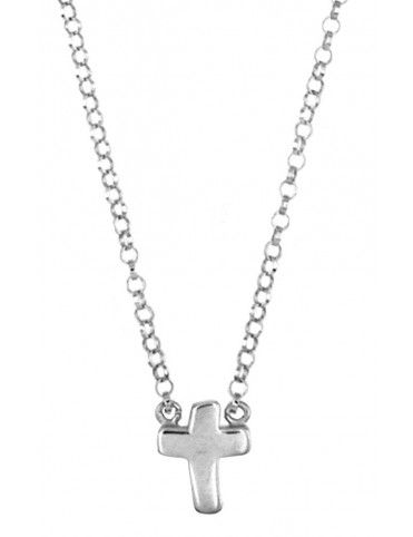 Collar Plata Cruz mujer 023202-1-1