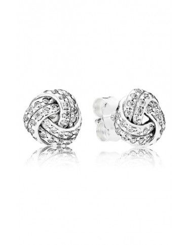 Pendientes Pandora plata Brillante Nudo de Amor 290696CZ