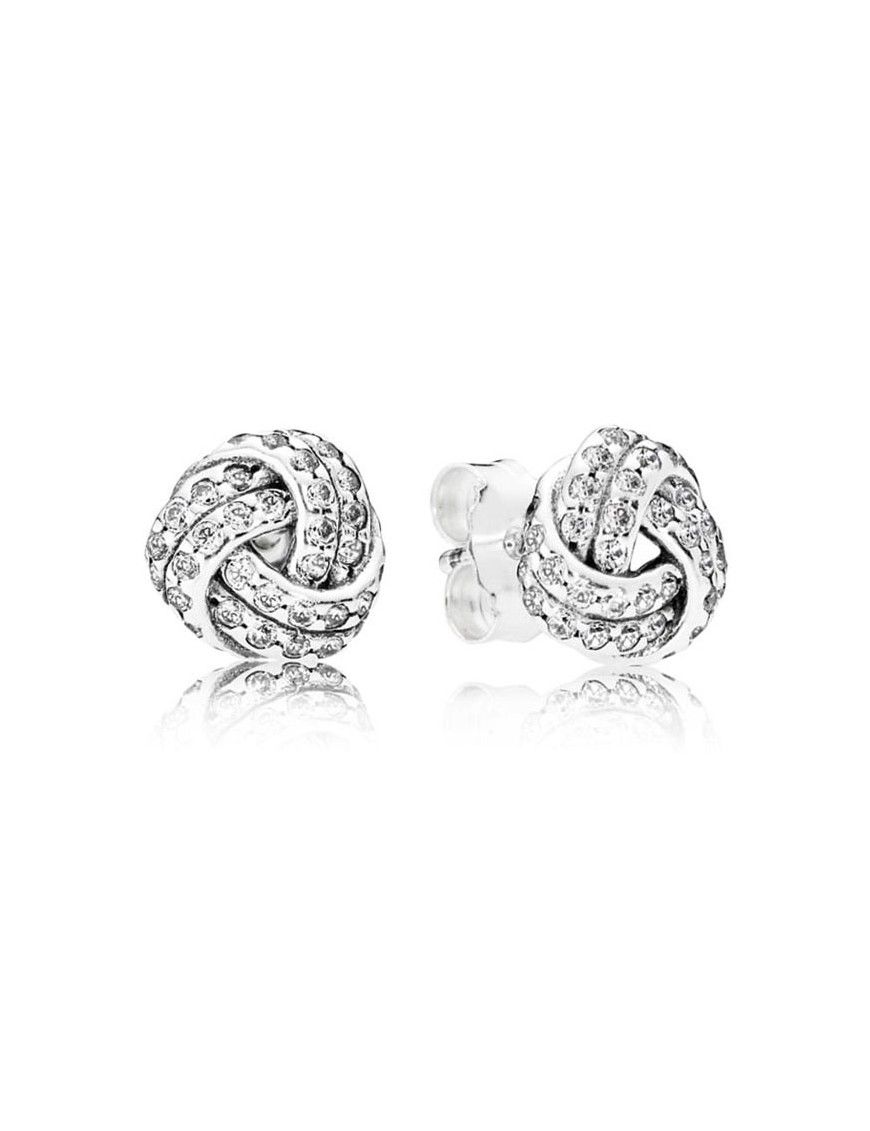 Pendientes Pandora plata Brillante Nudo de Amor 290696CZ