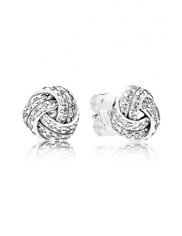 Pendientes Pandora plata Brillante Nudo de Amor 290696CZ