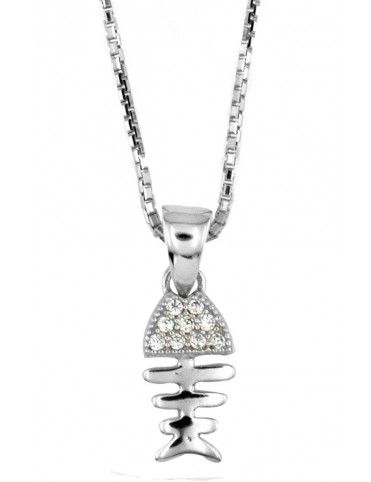 Collar Plata Raspa mujer 61ET123CZ&CHAIN