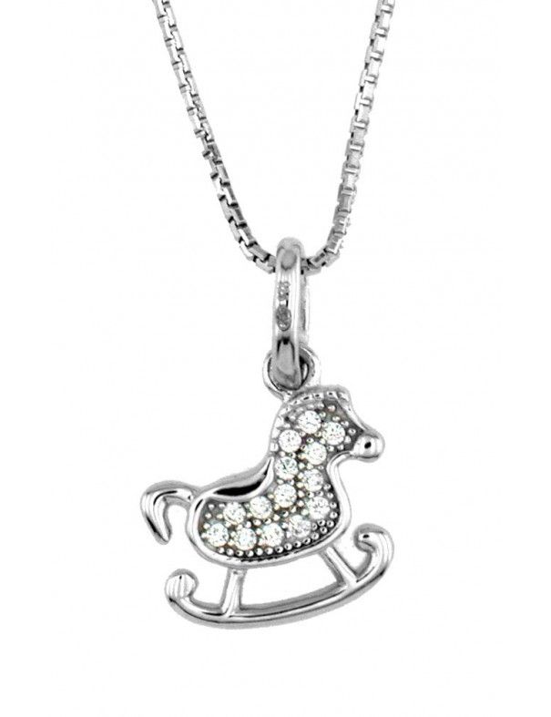 Collar Plata Caballito Balancín mujer 61ET162CZ&CHAIN
