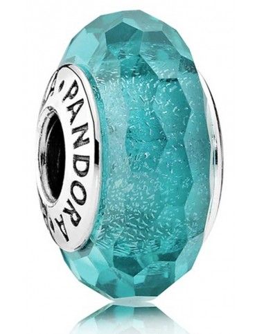 Charm Pandora plata y murano Verde-Azulado 791655