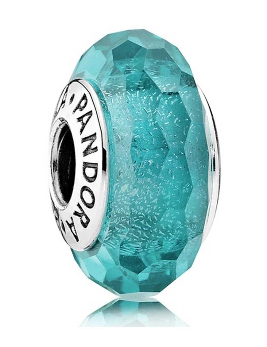 Charm Pandora plata y murano Verde-Azulado 791655